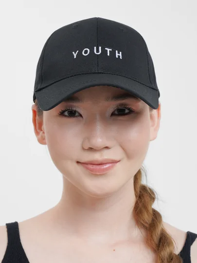 Черный бейсболка Унисекс с надписью "Youth"