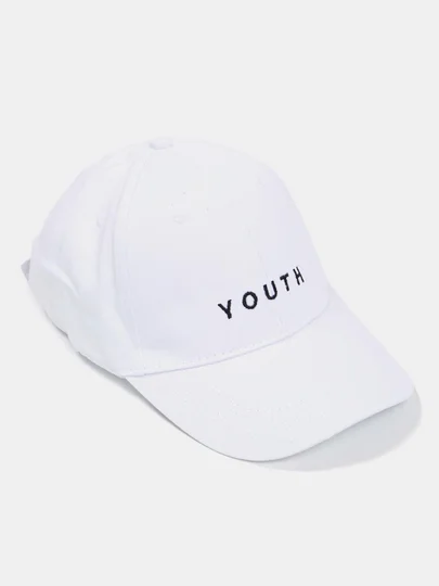 Белый бейсболка Унисекс с надписью "Youth"