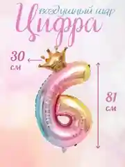 Розовый воздушный шар цифра, розовая