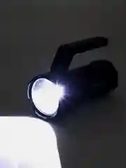 ЧИНГИСХАН Фонарь прожектор, 1 LED+12 LED, 1Вт+3Вт, 800мАч, вилка 220В, 2 режима, пластик