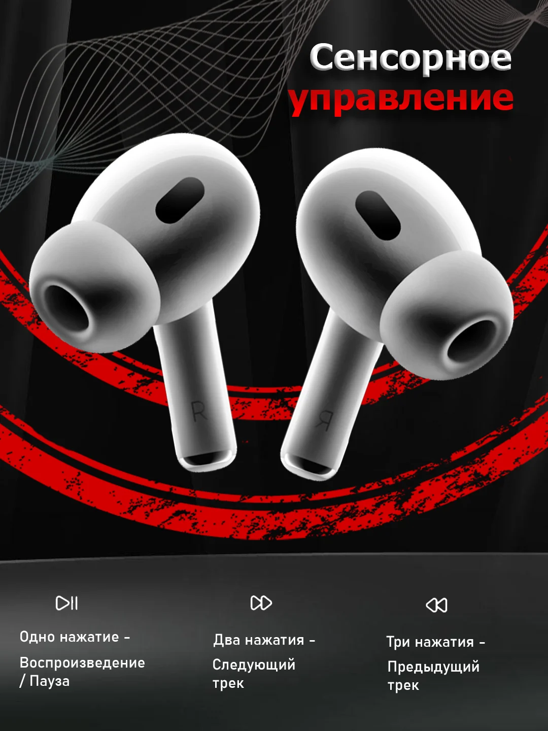 Беспроводные наушники Pods Pro 2, с шумоподавлением и прозрачностью