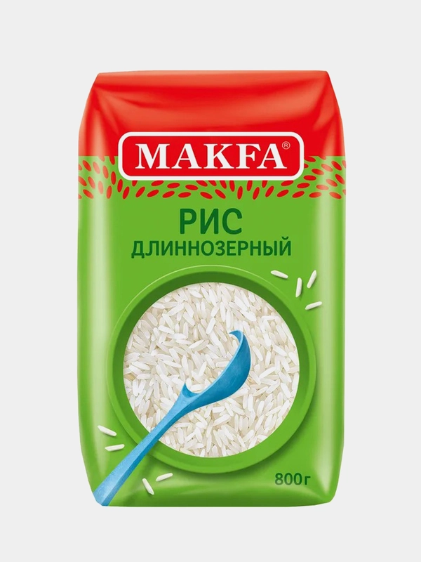 Рис шлифованный длиннозерный MAKFA, 800 г