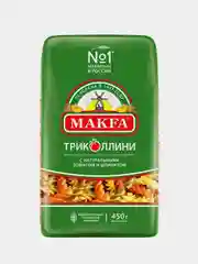 Макаронные изделия MAKFA "Триколлини", спирали, с томатом и шпинатом, 450 г