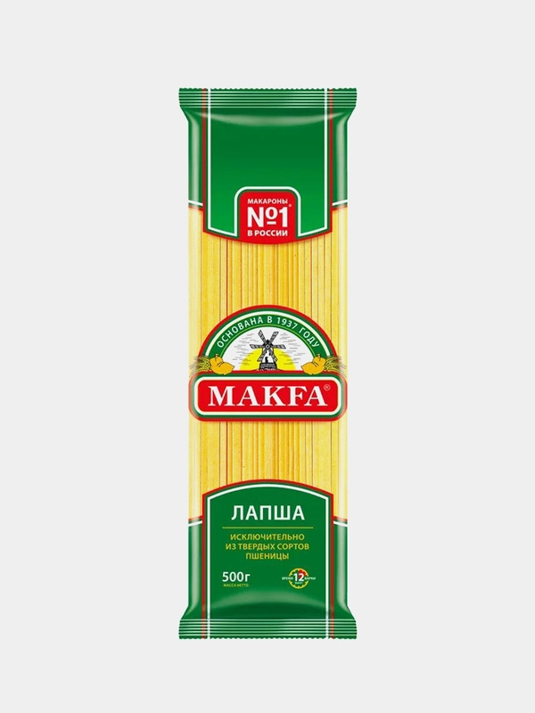 Макаронные изделия MAKFA "Лапша", длинная, из твердых сортов пшеницы, 450 г