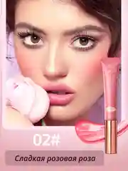Розовый румяна для лица Qibest, кремовые, розовые, водостойкие, с аппликатором, 15 мл