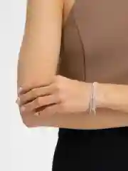 Серебряный браслет со стразами, на руку