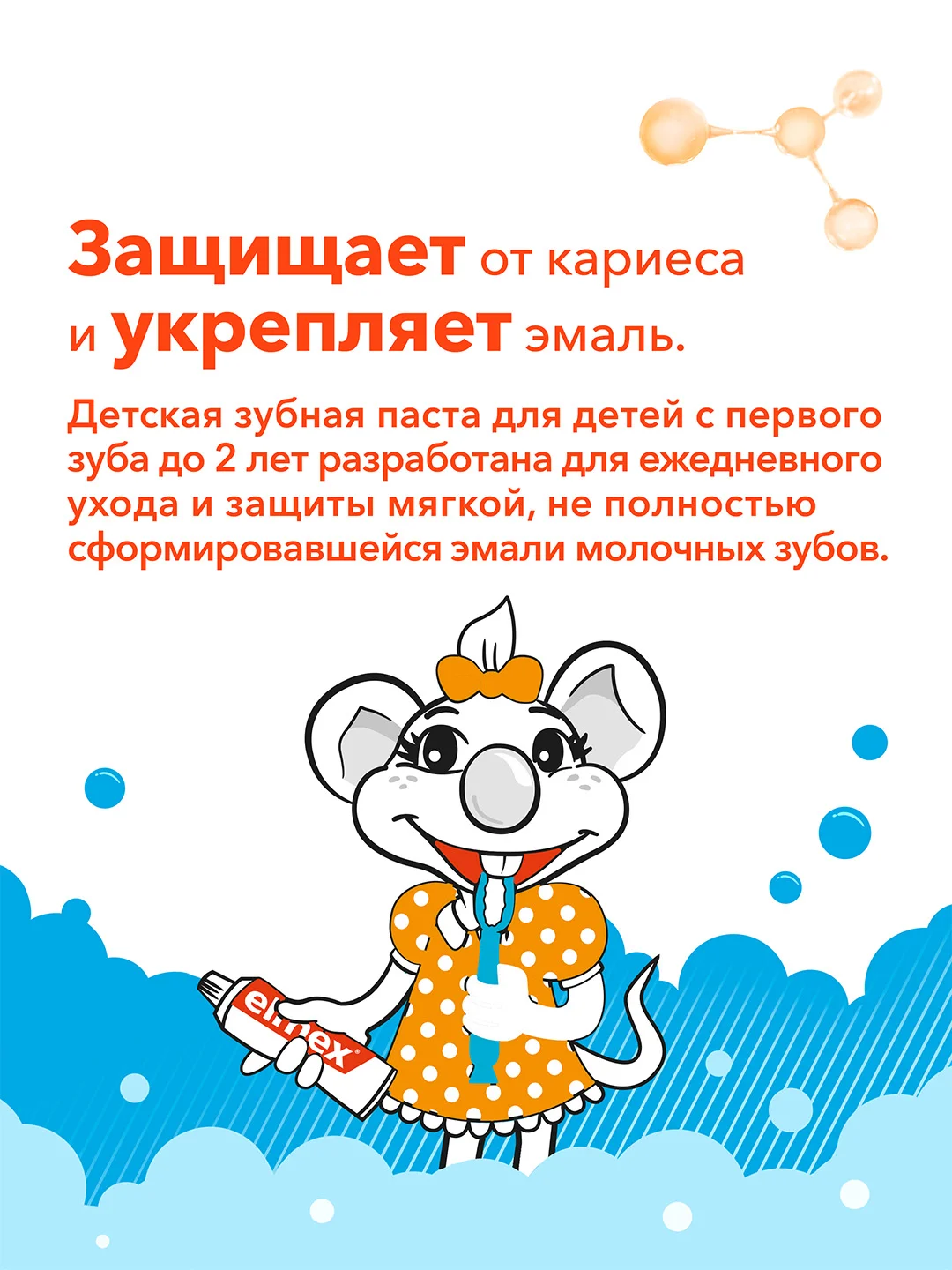 Зубная паста детская Elmex Baby защита от кариеса, для детей от 0 до 2 лет, 50 мл, 2 шт