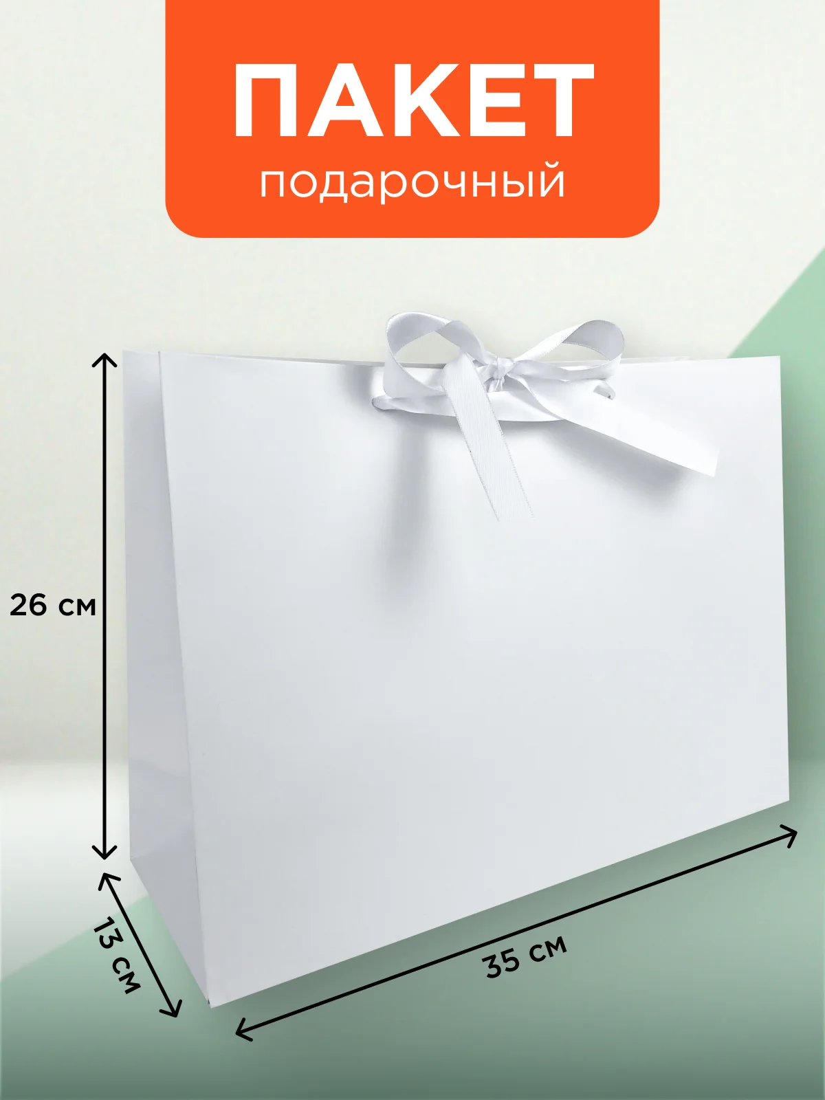 Белый пакет подарочный большой
