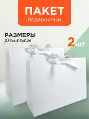 Белый пакет подарочный, большой