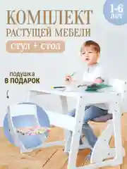 Алый комплект мебели, растущий: детский стул, стол
