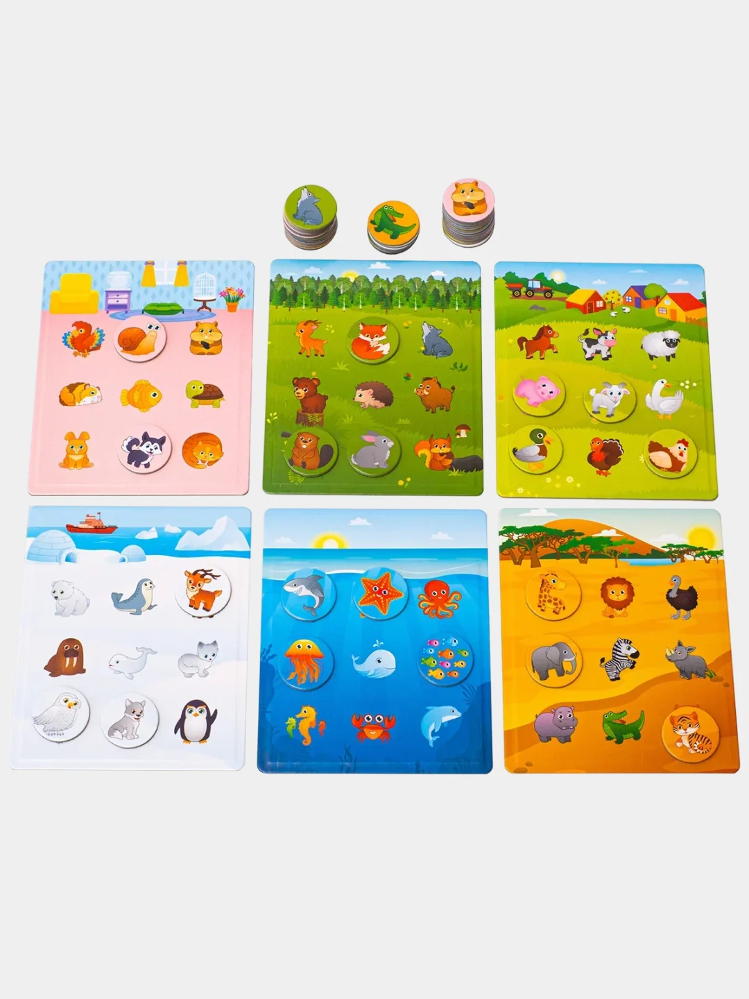 Настольная магнитная игра лото Бигр "Мир животных", УД48
