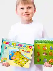 Настольная магнитная игра лото Бигр "Мир животных", УД48