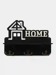 Черный ключница настенная с полкой "Home"