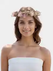 Фиолетовый венок на голову с цветами