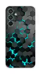 Бирюзовый чехол на Samsung Galaxy M35 / Самсунг Галакси М35 прозрачный, с принтом, защита камеры