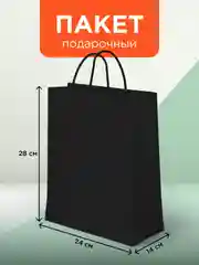 Черный пакет подарочный, большой