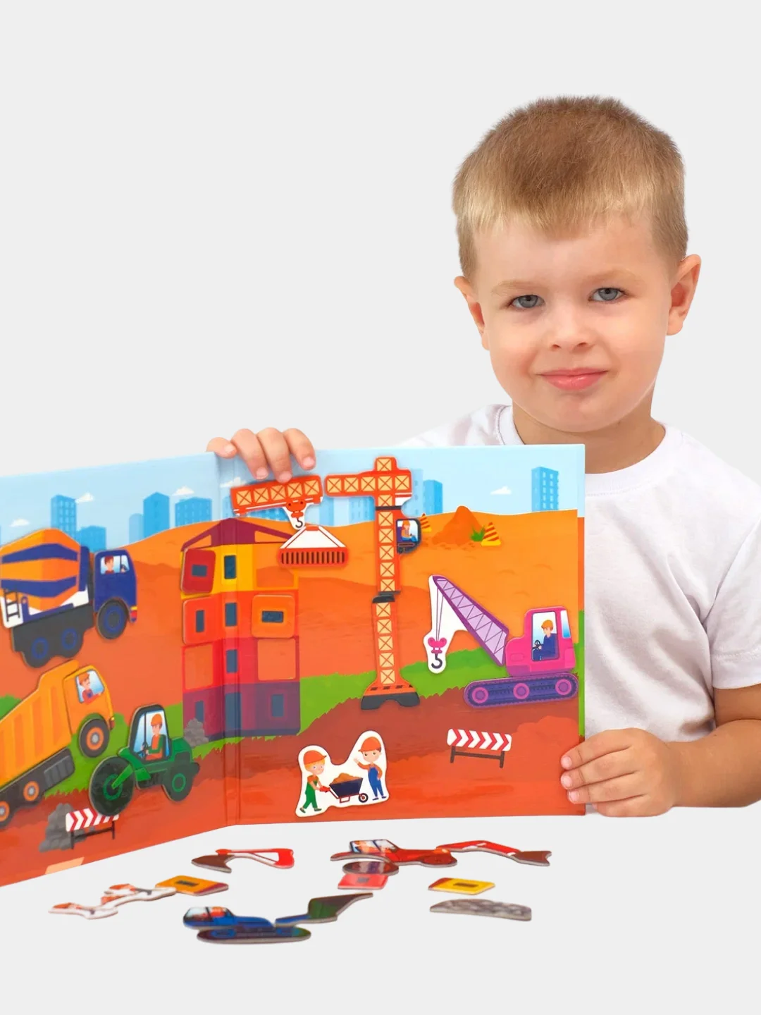 Развивающая настольная магнитная игра Бигр "Стройка", УД62