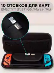 Небесно-голубой чехол для консоли Nintendo Switch и Nintendo Switch OLED, защитный кейс КАРТОФАН на молнии