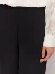 Черный женские прямые брюки на резинке