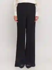 Черный женские прямые брюки на резинке