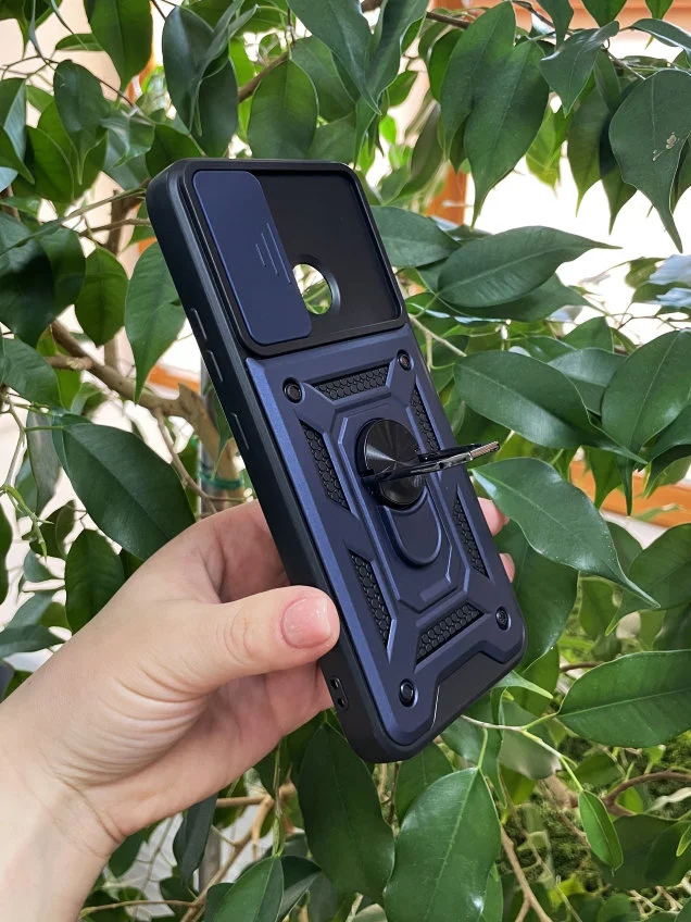 Темно-синий чехол противоударный armors для Realme Narzo 50A / Реалми Нарзо 50А с защитой камеры