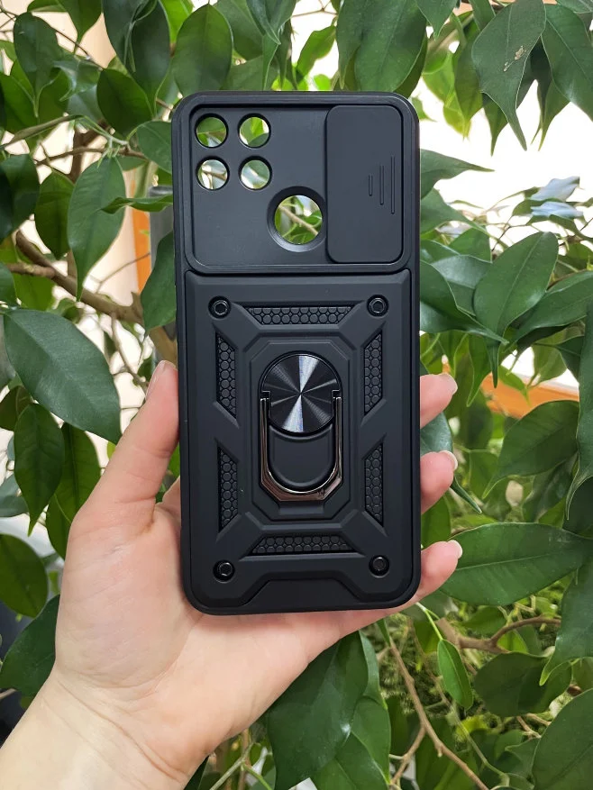 Черный чехол противоударный armors для Realme Narzo 50A / Реалми Нарзо 50А с защитой камеры