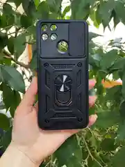 Черный чехол противоударный armors для Realme Narzo 50A / Реалми Нарзо 50А с защитой камеры