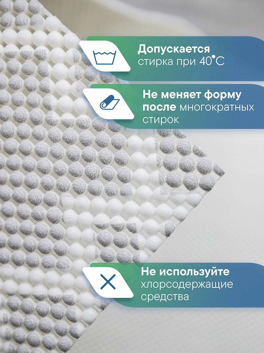 Серый набор ковриков для ванной комнаты и туалета (2шт.) 50х52 см и 50х85 см, ВИЛИНА
