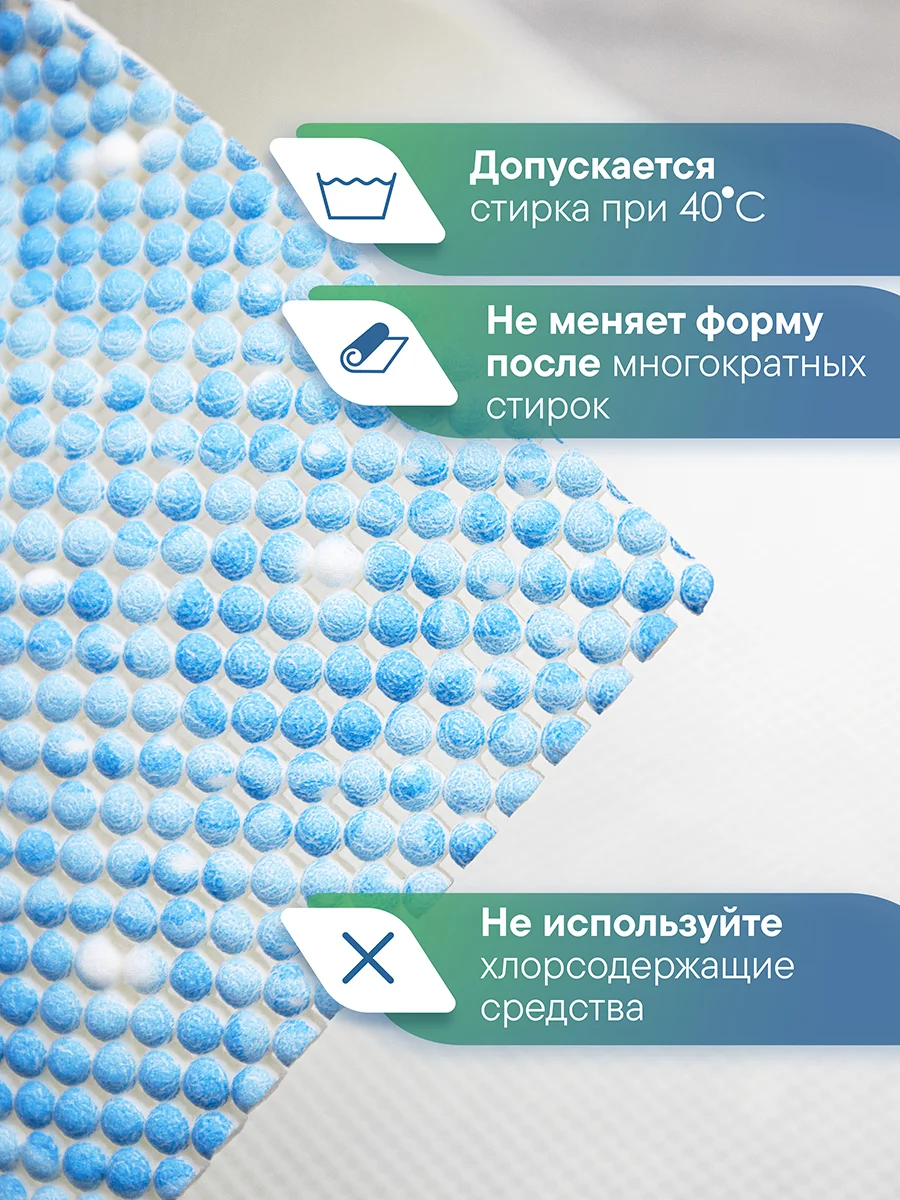 Голубой набор ковриков для ванной комнаты и туалета (2шт.) 50х52 см и 50х85 см, ВИЛИНА