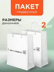Белый пакет подарочный большой