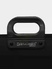 Папка-портфель пласт. BRAUBERG ПРЕМЬЕР А4 (390х315х120мм) 3 отделения, фактура бисер, черн