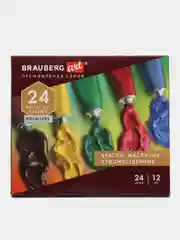 Краски масляные в тубах для рисования Brauberg, 24 цв. по 12 мл, в тубах, 191457