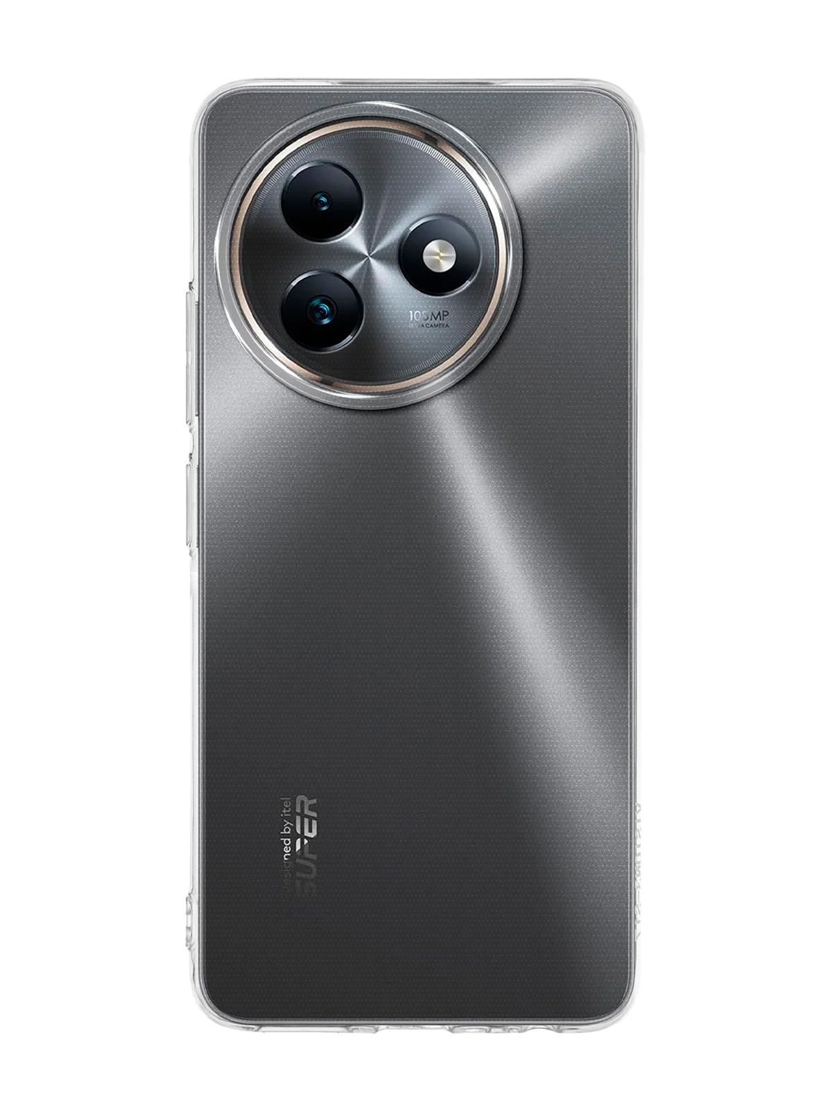 Прозрачный чехол для Itel S24 силиконовый BROSCORP матовый/ прозрачный с бортиком- защитой камер