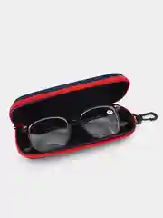 Красный футляр для очков твердый тканевый