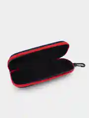 Красный футляр для очков твердый тканевый