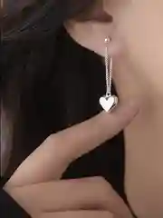 Серьги длинные с сердечком