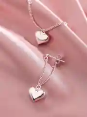 Серьги длинные с сердечком