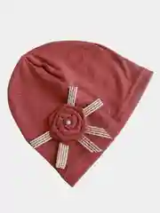 Коралловый детская демисезонная шапка-бини, хлопок 100%