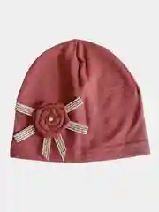 Коралловый детская демисезонная шапка-бини, хлопок 100%