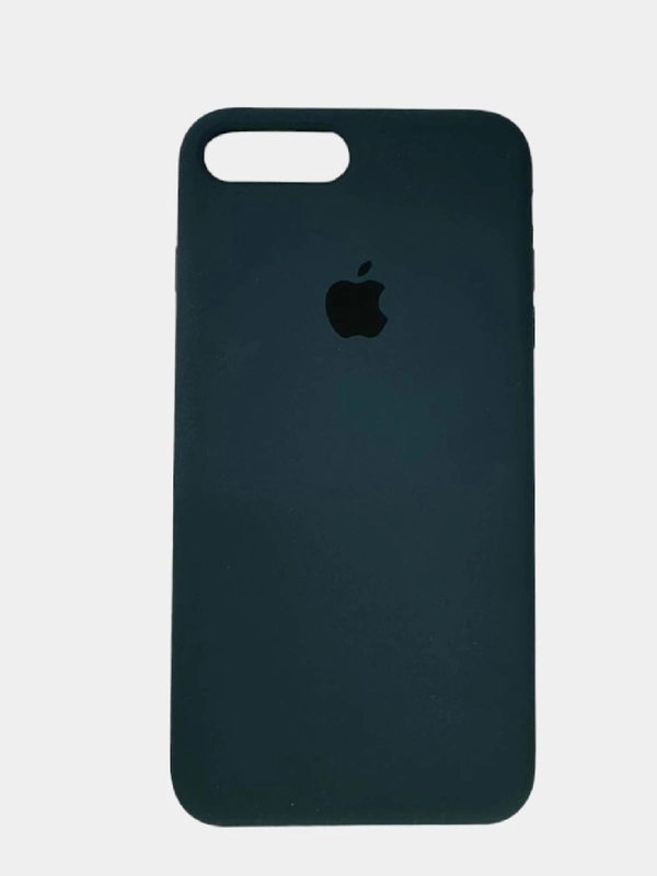 Чехол SILICONE COVER для iPhone 8 Plus, серый / чёрный логотип