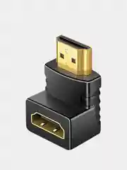 Черный переходник угловой HDMI-HDMI угол 90 градусов