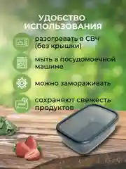 Прозрачный пищевой контейнер для еды (набор - 3 шт.)