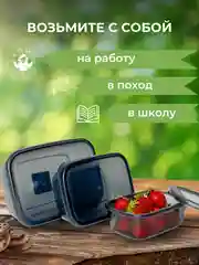 Прозрачный пищевой контейнер для еды (набор - 3 шт.)