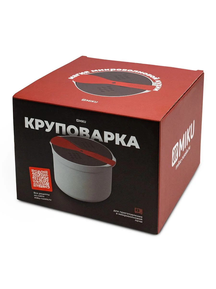Красный круповарка MIKU для микроволновой печи, набор посуды