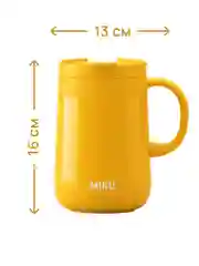 Желтый термокружка для кофе, чая с ручкой и крышкой MIKU, 500 мл
