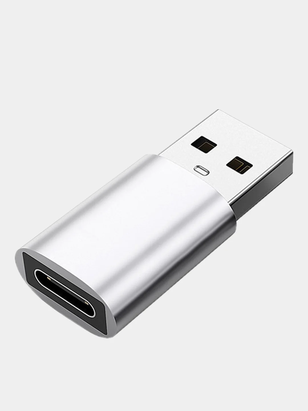 Серебряный адаптер переходник usb type-c USB 3.0 OTG
