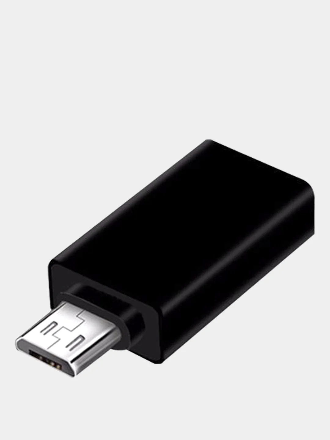 Черный адаптер переходник OTG micro USB на USB Type A