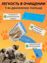 Щетка для вычесывания шерсти кошек и собак, дешеддер, расческа для груминга, пуходерка