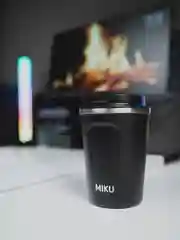 Черный термокружка MIKU для кофе, чая с собой и в автомобиль, 380 мл