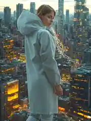 Белый накидка от дождя "Дождевик"